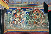 Ladakh - Sankar gompa (Leh), mural painting of the Guardians of the Four Directions